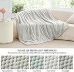 BEDELITE Fleece Blanket - 3D Jacquard Decorative Light Grey Throw Blankets for Couch & Bed, Soft and Cozy Warm Plush Fluffy Blanket All Seasons Suitable, 50x60Inches