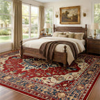 RELEANY Washable Area Rug, 8'x10', Red/Blue