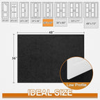 Mibao Dirt Trapper Door Mat for Indoor Outdoor, Waterproof All-Season, All-Weather Doormat, Heavy Duty Non-Slip Entrance Rug, Low Profile Absorbent Entrance Mat Carpet, 36" x 48", Black