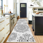 HEBE Hallway Runner Rug 3'x10' Washable Vintage Distressed Area Rugs Non Slip Laundry Rug Runner Boho Floor Carpet Runners for Hallways Entryway Laundry Room Kitchen Bathroom