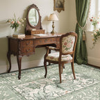 GarveeHome Provence 5x7 Area Rugs, Botanical Grove Sage Green Vintage Cottagecore Non-Slip Washable Rug for Living Room Bedroom Nursery Kitchen Low-Pile Retro Carpet