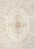 Area Rugs 9x12 Vintage Rug: Large Washable Living Room Rug Retro Medallion Distressed Soft Low Pile Non-Slip Indoor Floor Carpet for Bedroom Dining Table Office (BeigeBrown,9'x12')