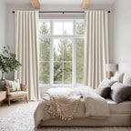 MIULEE 100% Blackout Linen Curtains 42 x 63 Inch Linen Beige 2 Panels