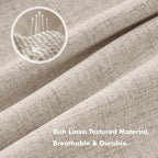 MIULEE 100% Blackout Linen Curtains for Bedroom 42 x 63 Inch Taupe 2 Panels