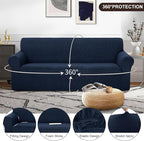 U-NICE HOME Stretch Couch Cover Sofa Cover Sofa Slipcover Furniture Protector for 4 Cushion Couch Sofa Pet Friendly(Oversized Sofa, Navy)