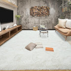 Tepook Super Soft Fluffy Rugs for Bedroom, Shag 5x7 Area Rugs for Living Room, Modern Shaggy Rug Fuzzy Carpets for Kids, Plush Indoor Nursery Home Decor Rug with Non-Slip Bottom, Cream White