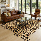 AROGAN Western Faux Leopard Rug, Large Animal Print Cheetah Rug, 7 x 6.2 Ft