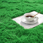 Amearea Premium Soft Area Rug 4x5.3 Feet, Green Rugs for Living Room, Fluffy Carpet for Bedroom Nursery Playroom Teen Home Decor, Comfortable Indoor Furry Dorm Carpets, Green