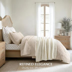 EVERGRACEHOME Chunky Chenille Knit Throw Blanket for Couch, Soft Luxurious Moss Stitch Blankets for Bed, Cozy Decorative Farmhouse Knitted Throws for Sofa, Ivory White, 60" x 80"