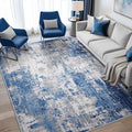 RELEANY Washable 4'x6' Abstract Area Rug for Living Room Blue Gray