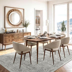 Soalmost 6x9 Area Rug for Living Room Floral Washable Non-Slip Gray Rugs for Bedroom Dinning Room Ultra-Thin Indoor Grey Rug