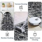 Yamaziot 2x6 Washable Hallway Runner Rug Non Slip Floral Carpet, Black