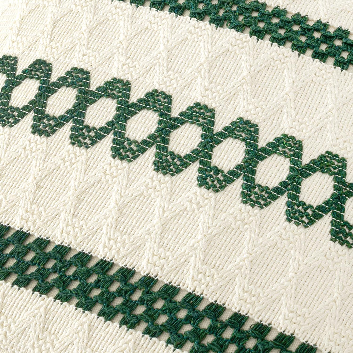 MIULEE Set of 2 Dark Green Boho Decorative Lumbar Pillow Covers 12x20 Inch