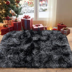 Pionblank Fluffy Small Rug for Bedroom 2x3 Feet, Shag Soft Area Rug, Modern Plush Carpet, Furry Cute Bedside Rug for Kids Girls Boys Room Nursery Decor, Dark Grey