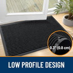 OLANLY Front Door Mat Indoor Outdoor Entrance, 2-Pack 59 x 34 Inch, Waterproof Heavy Duty Doormat, Fade Resistant, Low Profile, Easy Clean Patio Porch Welcome Floor Mats for Entry, Black