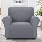 ZNSAYOTX Super Stretch Chair Slipcover Universal Sofa Chair Covers for Living Room Dogs Pet Furniture Protector Spandex Armchair Slipcovers with Anti Slip Foam Sticks (Light Grey, Chair)