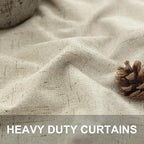 Farmhouse Style 94 Inch Curtains for Living Room Drapes Back Tab Pleated Linen Blackout Earthy Curtain Heat Blocking Black Out Window Treatment Master Bedroom Sunroom 2 Burg Panel 94 Long Length Beige