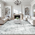 Rugflix 9x12 Area Rugs for Living Room, Washable Blue Grey Large Rug