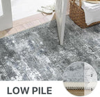 BEIMO Area Rugs 6x9 for Living Room Bedroom, Modern Abstract Machine Washable Rug, Large Soft Low Pile Floor Carpet with Non Slip Backing for Dining Room, Silver Grey