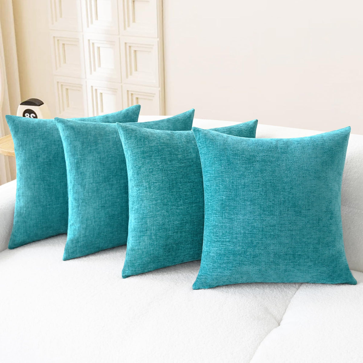 CaliTime Decorative Couch Throw Pillow Covers 18 X 18 Inches Baby Blue