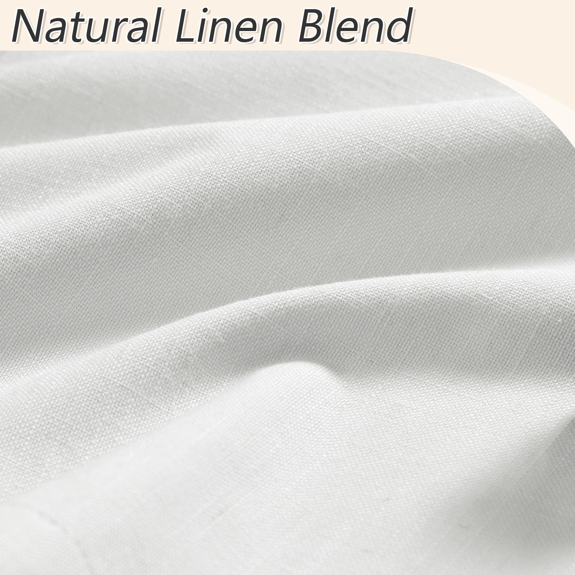 Guken 100% Blackout Linen Curtains 112 Inch Long by 52 Inch Wide 2 Panels Set for Living Room Bedroom Back Tab Thermal Insulated Black Out Linen Drapes Room Darkening Window Curtains