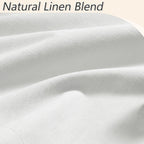 Guken White 100% Blackout Linen Curtains 90 Inch Length 2 Panels Set for Living Room Bedroom Back Tab Thermal Insulated Black Out Drapes Room Darkening Farmhouse Window Curtains 90 Inches Long