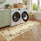 Rugflix 2x6 Runner Rug for Hallway, Washable Kitchen Runner Non Slip, Soft Low Pile Entryway Carpet, Vintage Floral Stain Resistant Long Laundry Room Rugs for Bedroom, Stairs