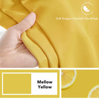 Deconovo Rod Pocket and Back Tab Blackout Curtains for Living Room Thermal Insulated Room Darkening Curtains 42Wx95L Inch Mellow Yellow 2 Panels
