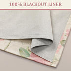 Vintage Floral Blackout Curtains 84 Inch, 2 Panels Spring Linen Texture Farmhouse Drapes for Living Room Bedroom Printed Flower Design Rod Pocket