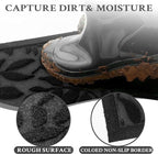 Black Leaves Outdoor Indoor Entrance Doormats, Absorbent Durable Heavy Duty Welcome Front Door Mat,Thick Natural Rubber Back,Easy Clean Entryway Mat 17x30 Inch, Low Profile