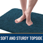 OLANLY Dog Door Mat for Muddy Paws 70x35, Absorbs Moisture and Dirt, Absorbent Non-Slip Washable Doormat, Quick Dry Chenille Mud Mat, Entry Indoor Entryway Carpet for Inside Floor, Atlantic Blue