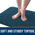 OLANLY Dog Door Mat for Muddy Paws 59x35, Absorbs Moisture and Dirt, Absorbent Non-Slip Washable Doormat, Quick Dry Chenille Mud Mat, Entry Indoor Entryway Carpet for Inside Floor, Atlantic Blue