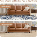 OPPODREAM Soft Area Rugs 6x9, Persian-Inspired Washable Rug, Blue & Gold