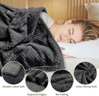 Tewloss 4 Pack Fleece Throw Blankets 50x60 Inches - Oeko-Tex Certified 100, 270 GSM Ultra Soft Plush for Bed, Couch and Cozy Gifts. 3D Waffle Texture, No Shedding No Pilling All Season (Black)