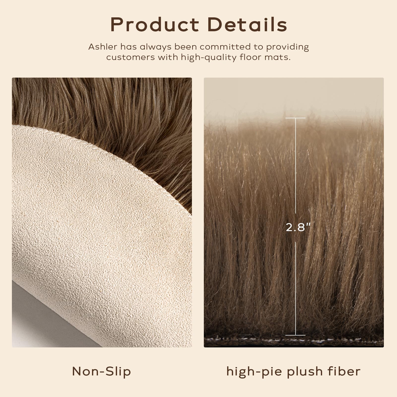 Ashler Faux Fur Rug, Fluffy Shaggy Area Rug, Ultra Soft 2 x 3 Feet Sheepskin Fur, Dark Coffee Fuzzy Machine Washable Shag, Nursery Decor Throw for Bedroom, Living Room, Kids Room