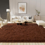 LOCHAS Area Rugs 9x12 Fluffy Living Room Carpets for Kids Bedroom, Brown