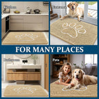 OLANLY Dog Door Mat for Muddy Paws 40x32, Paw Print Design Chenille Mud Mat