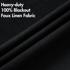 MIULEE Linen Texture Curtains for Bedroom Solid 100% Blackout Thermal Insulated Halloween Black Curtains Grommet Room Darkening Drapes for Living Room Nursery 52x84 Inch (2 Panels)