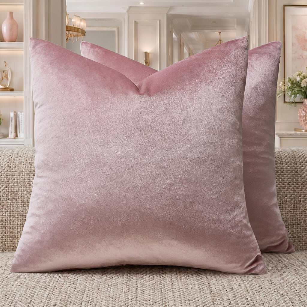 GIGIZAZA Sweet Lilac Velvet Throw Pillow Covers 18x18 Pack of 2