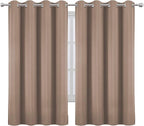 LEMOMO Cappuccino Blackout Curtains 52 x 63 Inch Length/Set of 2 Curtain Panels/Thermal Insulated Room Darkening Blackout Curtains for Bedroom