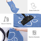 Smiry Dog Door Mat for Muddy Paws, Absorbent Dirt Trapper Non Slip Quick Dry Washable Chenille Mat for Mud Dogs, Entry Rug for Indoor and Outdoor (48x30 Inches, Cornflower Blue)