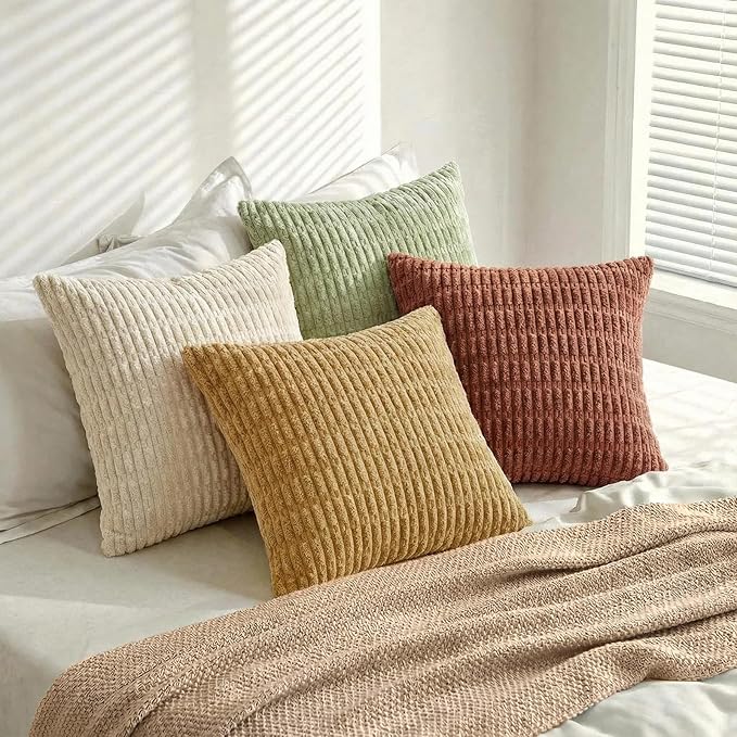 Fancy Homi 4 Packs Decorative Throw Pillow Covers for Living Room Couch Bed, Modern Farmhouse Boho Home Décor Accent Cushion Case, 28" x 28", Fall
