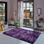 Goideal Fluffy Rug for Bedroom Living Room, 4x6 Purple Area Rugs, Faux Fur Shag Modern Carpet Ultra Soft Girls Boys Room Home Decor, Tie-Dyed