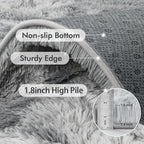5x8 Ft Large Shag Rugs for Living Room, Tie Dyed Ultra Soft Fluffy Furry Area Rugs for Bedroom Indoor Floor, Aesthetic Carpet for Kids Home Decor (Light Grey)