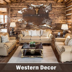 AROGAN Western Decor Faux Fur Cowhide Rug, 5.2x6.3 Feet Premium Animal Skin Cow Hide Rug, Sturdy Cow Print Rugs for Wall Decor, Western Floor Carpet for Bedroom Living Room, Spotted Brown