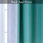 SimpleHome Ombre Room Darkening Curtains for Bedroom, Light Blocking Gradient Teal to Gray White Thermal Insulated Grommet Window Curtains/Drapes for Living Room,2 Panels, 52x96 inches Length