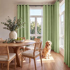 NICETOWN 100% Absolutely Blackout Linen Curtains for Bedroom Living Room, Olive Green, 52" Wide, 2 Pieces, Privacy Vertical Thermal Insulated Window Drapes 84 inch Long for Light-Sensitive Sleepers