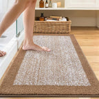 48x24 Long Bathroom Rugs Washable Non Slip, Coffee Bath Mat for Bathroom Floor Tub, Soft Absorbent Quick Dry Mats for Shower, Bathtub,Home Decor