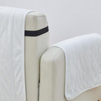 Great Bay Home Velvet Chair Cover - Washable Slipcover Furniture Protector with Elastic Straps - Furniture Cover for Dogs, Kids, and Pets - Stitched Detail (White)