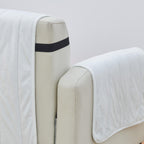 Great Bay Home Velvet Recliner Cover - Washable Slipcover Furniture Protector with Elastic Straps - Furniture Cover for Dogs, Kids, and Pets - Stitched Detail (White)